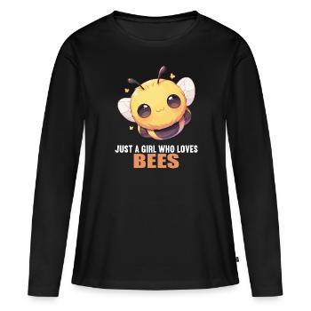 Bienen Biene - Frauen Premium Bio Langarmshirt - Schwarz - Vorne - Julia (174cm)