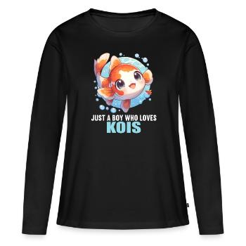 Koi Koi Carpe - T-shirt manches longues Premium bio Femme - noir - Devant - Julia (174cm)