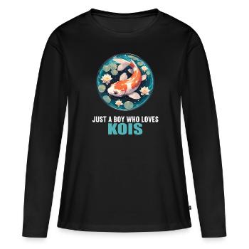 Koi Koi Carpe - T-shirt manches longues Premium bio Femme - noir - Devant - Julia (174cm)