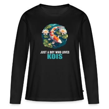Koi Koi Carpe - T-shirt manches longues Premium bio Femme - noir - Devant - Julia (174cm)