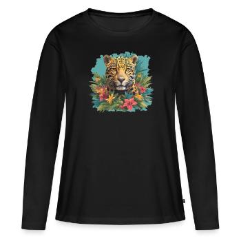 Jaguars Jaguar - T-shirt manches longues Premium bio Femme - noir - Devant - Julia (174cm)