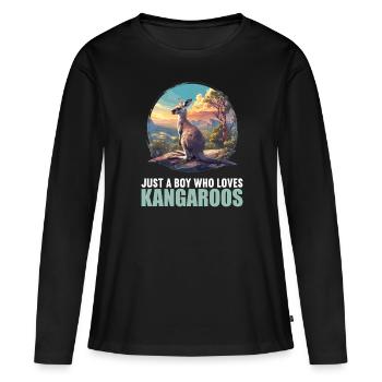 Kangourous Kangourou - T-shirt manches longues Premium bio Femme - noir - Devant - Julia (174cm)