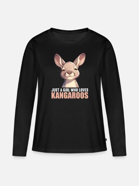 Kängurus Känguru - Frauen Premium Bio Langarmshirt - Schwarz