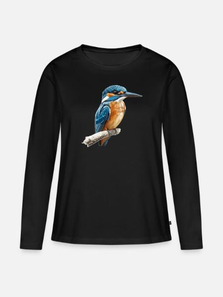 Eisvögel Eisvogel - Frauen Premium Bio Langarmshirt - Schwarz