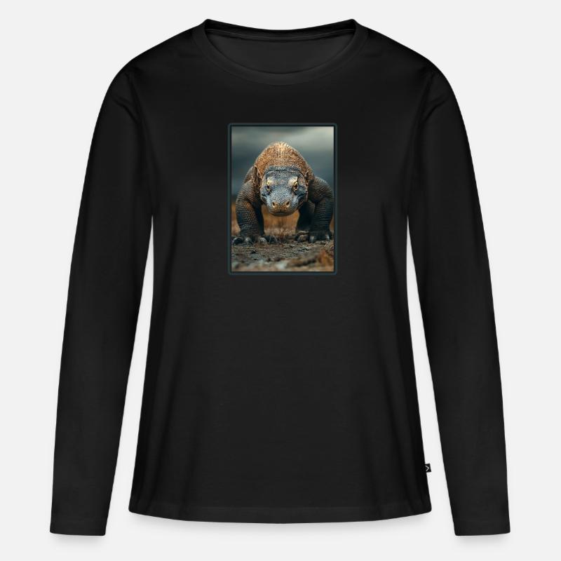 Komodowarane Komodowaran - Frauen Premium Bio Langarmshirt - Schwarz