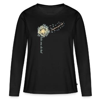 Pusteblumen gegen rechts - Frauen Premium Bio Langarmshirt - Schwarz - Vorne - Julia (174cm)