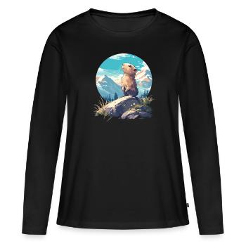 Lemmings Lemming - T-shirt manches longues Premium bio Femme - noir - Devant - Julia (174cm)