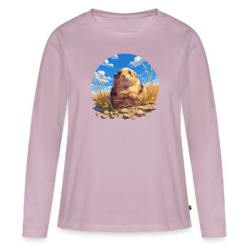Lemmings Lemming - T-shirt manches longues Premium bio Femme - rose poudré - Devant - Julia (174cm)