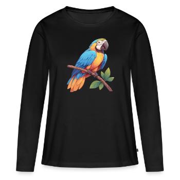 L’ère de l’ara - T-shirt manches longues Premium bio Femme - noir - Devant - Julia (174cm)