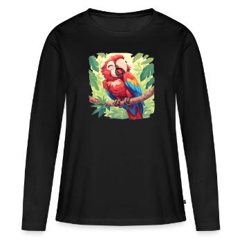 L’ère de l’ara - T-shirt manches longues Premium bio Femme - noir - Devant - Julia (174cm)