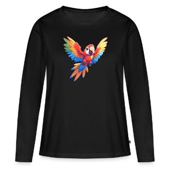L’ère de l’ara - T-shirt manches longues Premium bio Femme - noir - Devant - Julia (174cm)