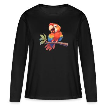 L’ère de l’ara - T-shirt manches longues Premium bio Femme - noir - Devant - Julia (174cm)