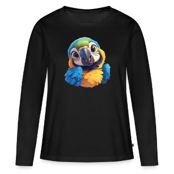 L’ère de l’ara - T-shirt manches longues Premium bio Femme - noir - Devant - Julia (174cm)