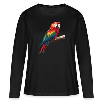 L’ère de l’ara - T-shirt manches longues Premium bio Femme - noir - Devant - Julia (174cm)