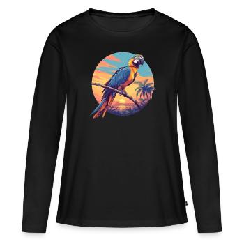 L’ère de l’ara - T-shirt manches longues Premium bio Femme - noir - Devant - Julia (174cm)
