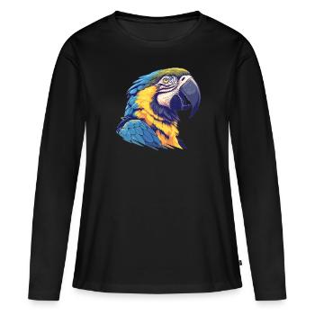 L’ère de l’ara - T-shirt manches longues Premium bio Femme - noir - Devant - Julia (174cm)