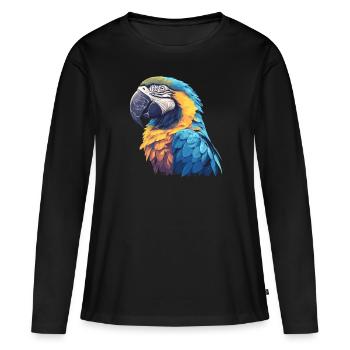 L’ère de l’ara - T-shirt manches longues Premium bio Femme - noir - Devant - Julia (174cm)