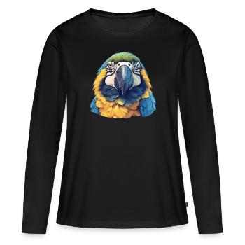 L’ère de l’ara - T-shirt manches longues Premium bio Femme - noir - Devant - Julia (174cm)