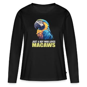 L’ère de l’ara - T-shirt manches longues Premium bio Femme - noir - Devant - Julia (174cm)