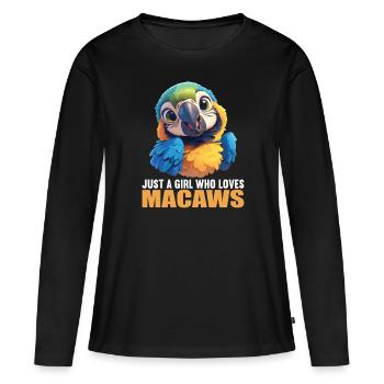 L’ère de l’ara - T-shirt manches longues Premium bio Femme - noir - Devant - Julia (174cm)