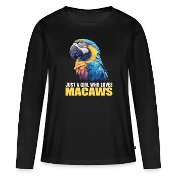 L’ère de l’ara - T-shirt manches longues Premium bio Femme - noir - Devant - Julia (174cm)