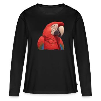L’ère de l’ara - T-shirt manches longues Premium bio Femme - noir - Devant - Julia (174cm)