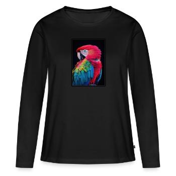 L’ère de l’ara - T-shirt manches longues Premium bio Femme - noir - Devant - Julia (174cm)