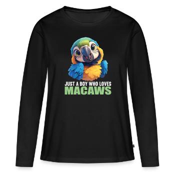 L’ère de l’ara - T-shirt manches longues Premium bio Femme - noir - Devant - Julia (174cm)