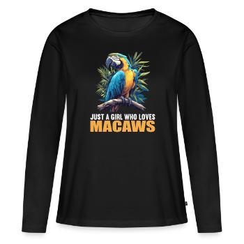 L’ère de l’ara - T-shirt manches longues Premium bio Femme - noir - Devant - Julia (174cm)