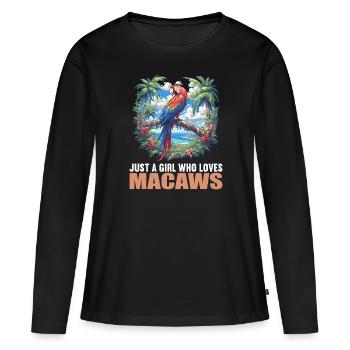 L’ère de l’ara - T-shirt manches longues Premium bio Femme - noir - Devant - Julia (174cm)
