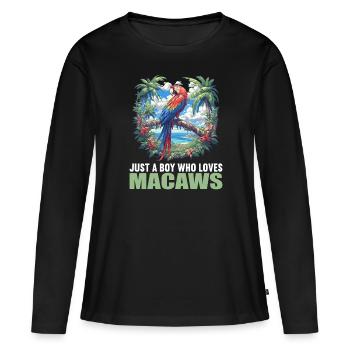 L’ère de l’ara - T-shirt manches longues Premium bio Femme - noir - Devant - Julia (174cm)