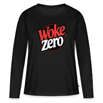 WOKE ZERO Design anti-wroke ironique - T-shirt manches longues Premium bio Femme - noir - Devant - Julia (174cm)