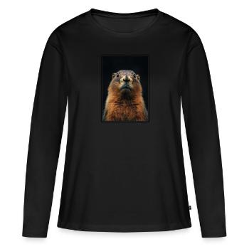 Marmottes Marmottes - T-shirt manches longues Premium bio Femme - noir - Devant - Julia (174cm)