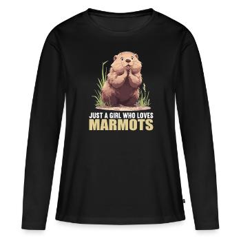 Marmottes Marmottes - T-shirt manches longues Premium bio Femme - noir - Devant - Julia (174cm)