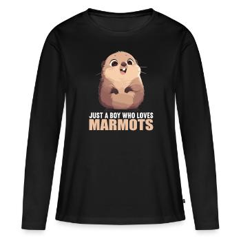 Marmottes Marmottes - T-shirt manches longues Premium bio Femme - noir - Devant - Julia (174cm)