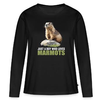Marmottes Marmottes - T-shirt manches longues Premium bio Femme - noir - Devant - Julia (174cm)