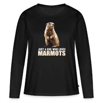 Marmottes Marmottes - T-shirt manches longues Premium bio Femme - noir - Devant - Julia (174cm)