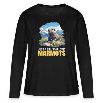 Marmots Groundhog - Women's Premium Organic Long Sleeve Shirt - black - Front - Julia (174cm)