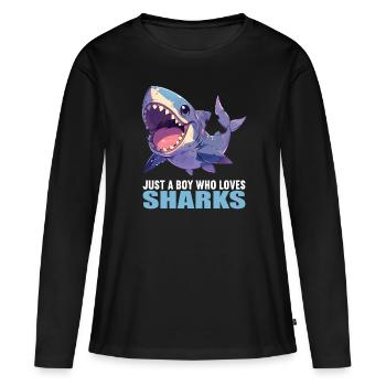 Requins Requin - T-shirt manches longues Premium bio Femme - noir - Devant - Julia (174cm)
