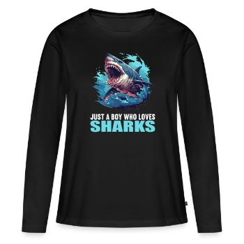 Requins Requin - T-shirt manches longues Premium bio Femme - noir - Devant - Julia (174cm)
