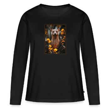 La mangouste de mangouste - T-shirt manches longues Premium bio Femme - noir - Devant - Julia (174cm)