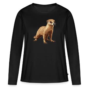 La mangouste de mangouste - T-shirt manches longues Premium bio Femme - noir - Devant - Julia (174cm)