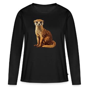 La mangouste de mangouste - T-shirt manches longues Premium bio Femme - noir - Devant - Julia (174cm)