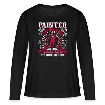 Painter Awesome Painter - Women's Premium Organic Long Sleeve Shirt - black - Front - Julia (174cm)