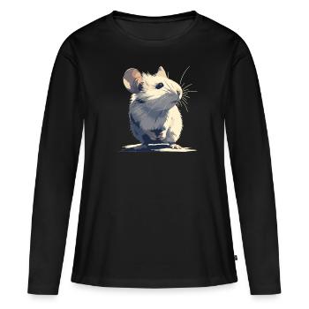 Souris Souris - T-shirt manches longues Premium bio Femme - noir - Devant - Julia (174cm)