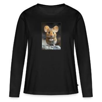 Souris Souris - T-shirt manches longues Premium bio Femme - noir - Devant - Julia (174cm)