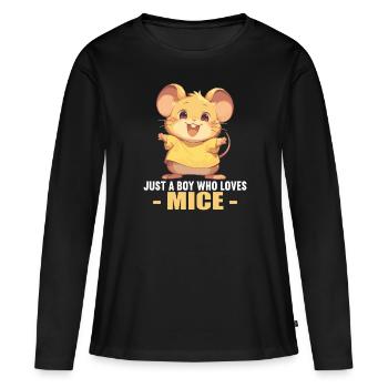 Souris Souris - T-shirt manches longues Premium bio Femme - noir - Devant - Julia (174cm)