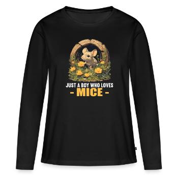 Souris Souris - T-shirt manches longues Premium bio Femme - noir - Devant - Julia (174cm)