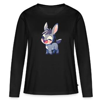 Mules Mule - Women's Premium Organic Long Sleeve Shirt - black - Front - Julia (174cm)