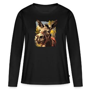 Mules Mule - Women's Premium Organic Long Sleeve Shirt - black - Front - Julia (174cm)